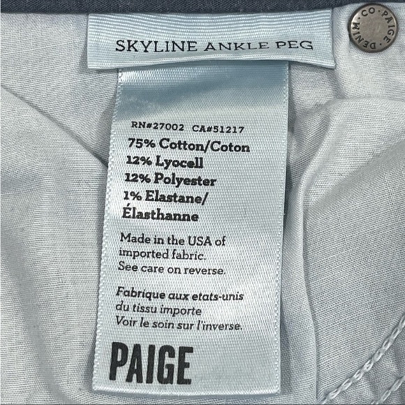 PAIGE Skyline Ankle Peg Jeans 
Distressed Medium Wash
Size 24 - Picture 9 of 10